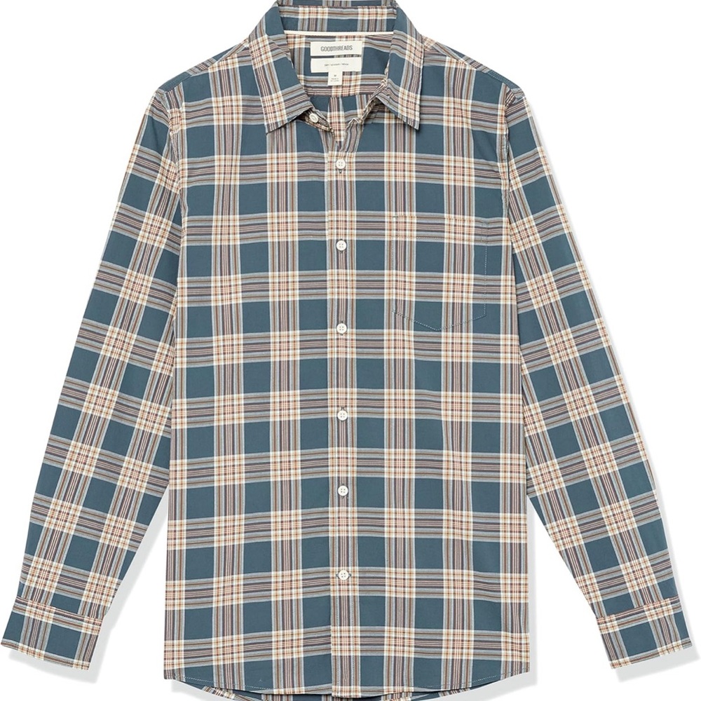 NWT Goodthreads Men's Plaid Button-Down Shirt